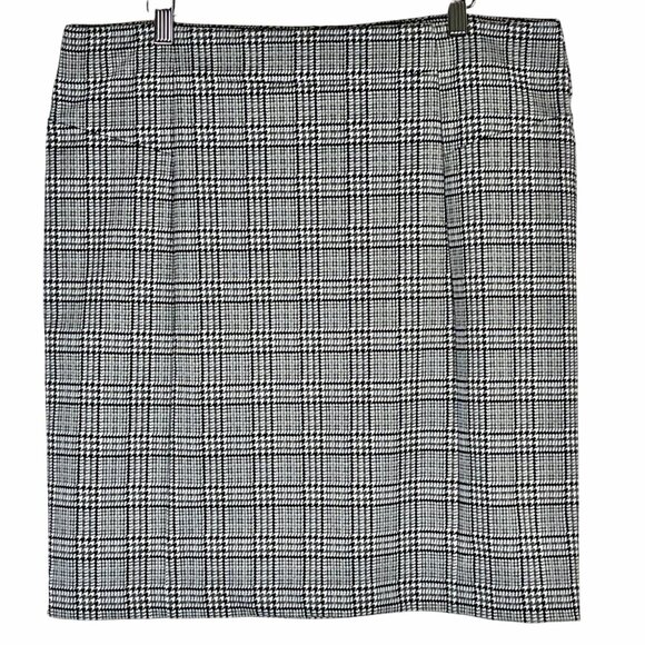 Michael Kors Womens Black Gray White Houndstooth Pencil Skirt XL Back Zip NWOT - Picture 1 of 13